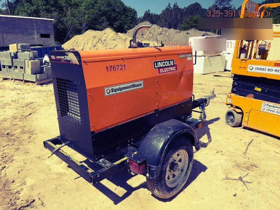 2021 Lincoln Electric Vantage 322 Vantage 322 Ready Pak 3 w/ Decals, ORANGE (includes trailer, cable rack, fender light kit) NO Telematics