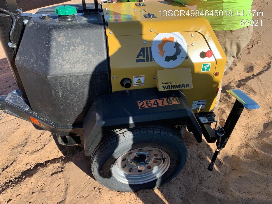 2022 Allmand NLV3GR (4) LED Light Fixture 350W, 23' Vertical Mast, 3kW Prime, Towable, ES Decals, T3