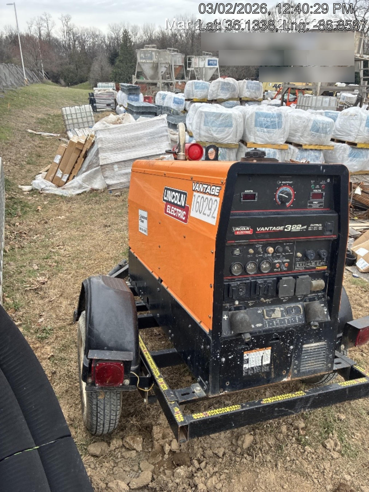 2021 Lincoln Electric Vantage 322 Vantage 322 Ready Pak 3 w/ Decals, ORANGE (includes trailer, cable rack, fender light kit) NO Telematics