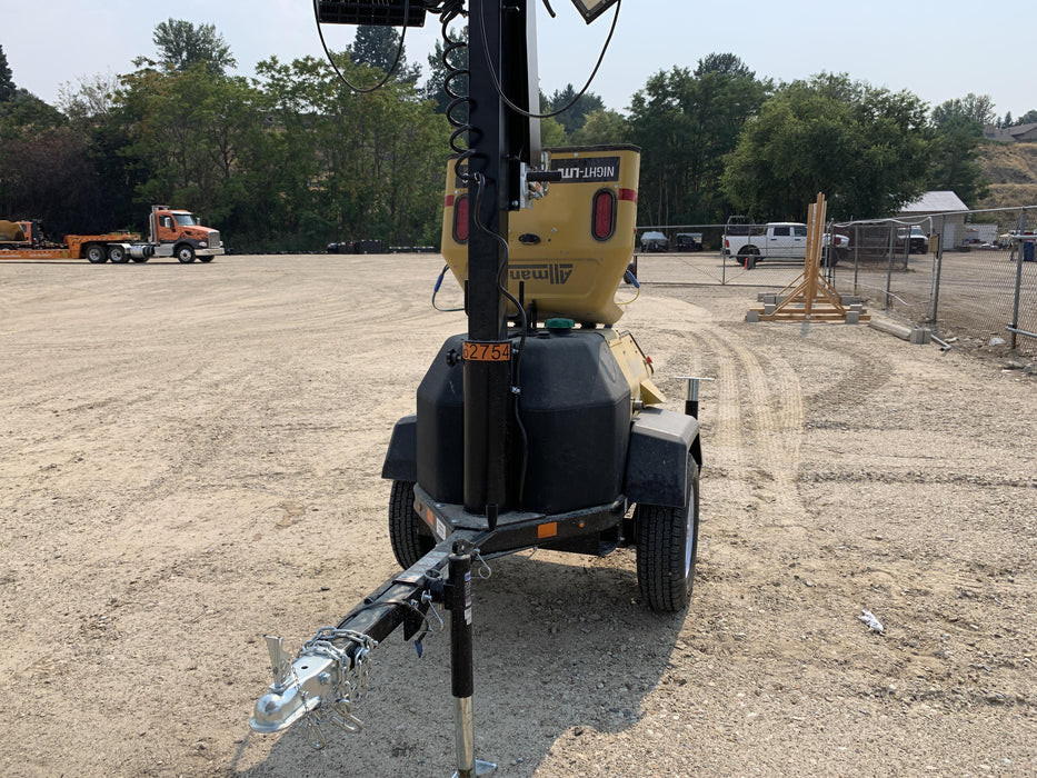 2021 Allmand NLV3GR (4) LED Light Fixture 350W, 23' Vertical Mast, 3kW Prime, Towable, Deep Sea L401, Leveling Jacks, Yanmar T4F 5.8hp