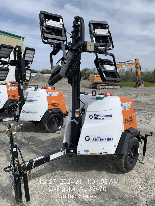 2024 Generac MLT2 Diesel, Flex Switch 120V Input, Powerzone Controller, 
(4) 320W LED Lights, 4kW Generator, 39.9 Gal Fuel Tank, 2" Ball, T3