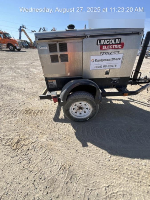2019 Lincoln Electric Vantage 322 Welder Ready-Pak 3, Two wheel trailer, Fender and Light kit, Cable Rack