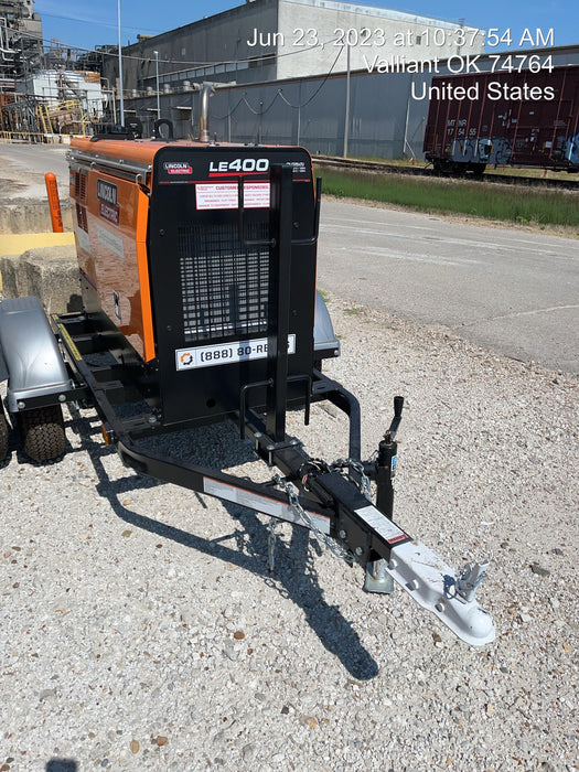 2023 Lincoln Electric LE400 Kubota V1505, Trlr, Cable Rack, Light Kit, ES Decals, T3