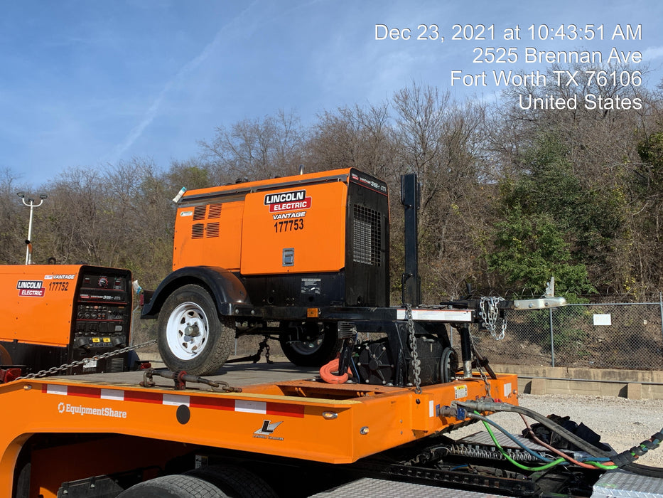 2021 Lincoln Electric Vantage 322 Vantage 322 Ready Pak 3 w/ Decals, ORANGE (includes trailer, cable rack, fender light kit) NO Telematics