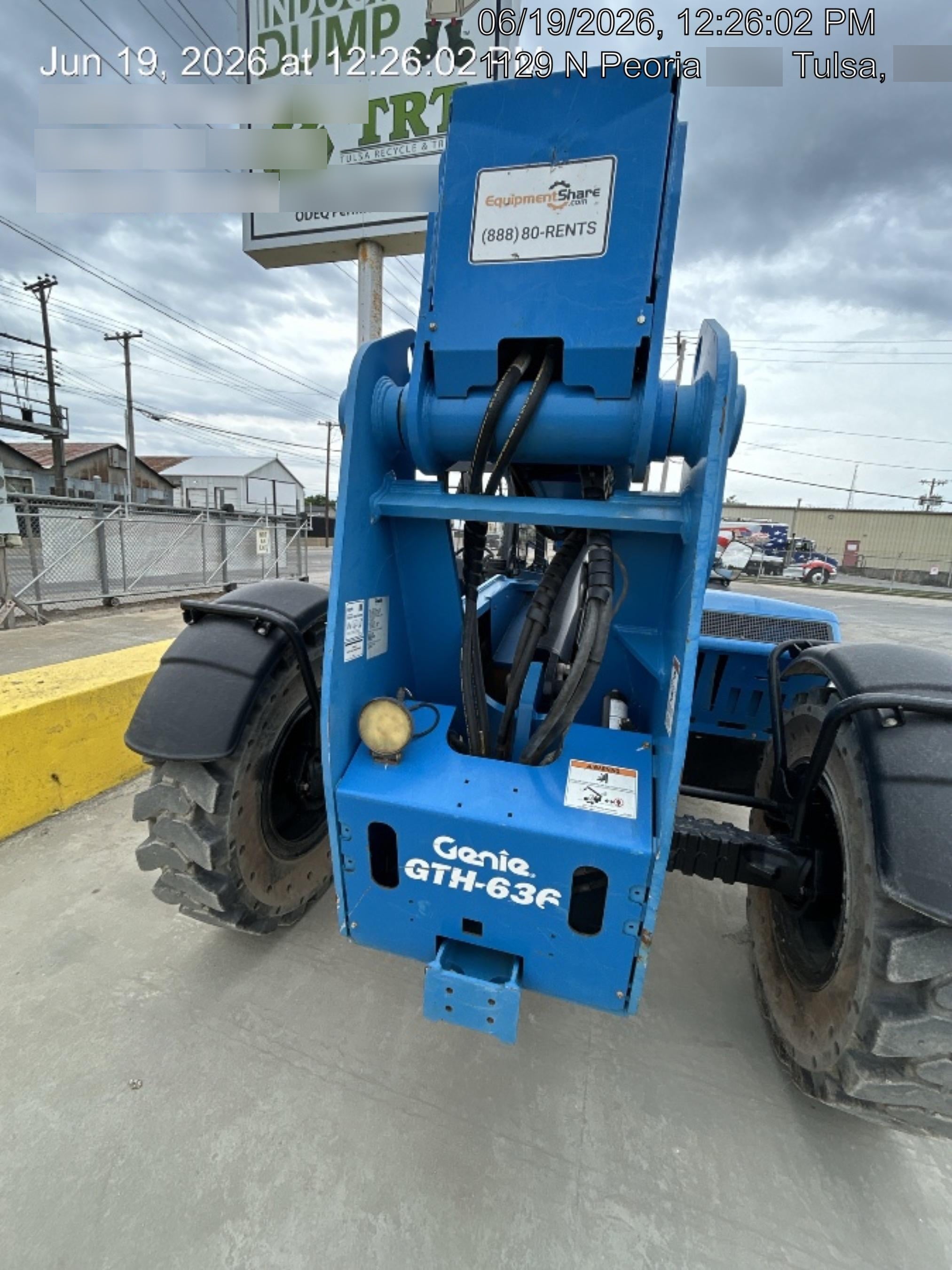 2019 Genie GTH-636 Canopy, Solid RT Tires, LED Work Lights, Beacon 60" QA Carriage, 48" Forks