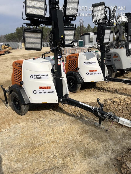 2023 Generac MLT2 Diesel, Flex Switch 120V Input, Powerzone Controller, 
(4) 320W LED Lights, 4kW Generator, 39.9 Gal Fuel Tank, 2" Ball, T3