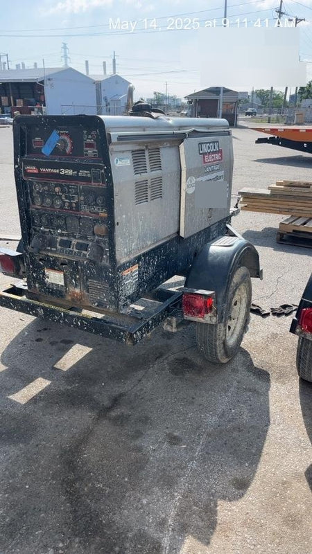 2019 Lincoln Electric Vantage 322 Welder Ready-Pak 3, Two wheel trailer, Fender and Light kit, Cable Rack