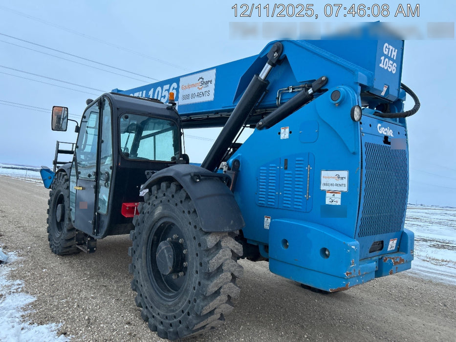 2019 Genie GTH-1056 Cab/Heat/AC, Solid RT Tires, LED Work Lights, Beacon 60" QA Carriage, 60" Forks