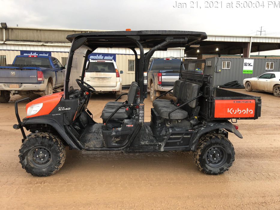 Kubota RTV-X1140WL-A 4WD, LED Strobe, Windshield Acrylic Clear, Plastic Canopy, Wire Harness Kit, Backup Alarm, Bed Liner