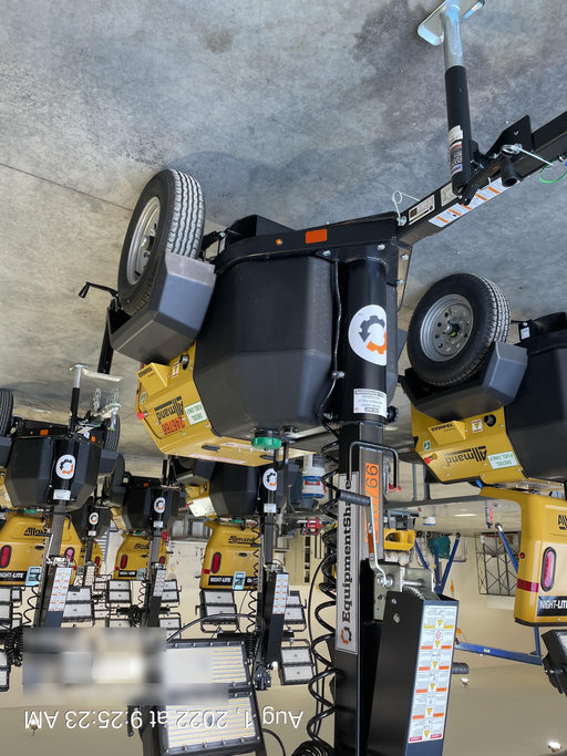 2022 Allmand NLV3GR (4) LED Light Fixture 350W, 23' Vertical Mast, 3kW Prime, Towable, ES Decals, T3