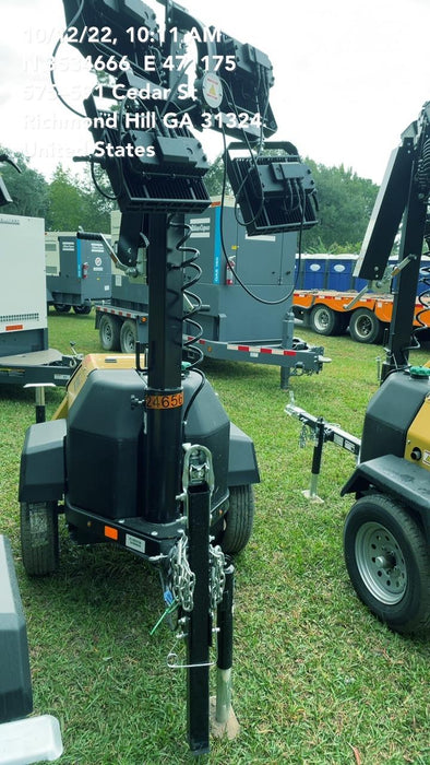 2022 Allmand NLV3GR (4) LED Light Fixture 350W, 23' Vertical Mast, 3kW Prime, Towable