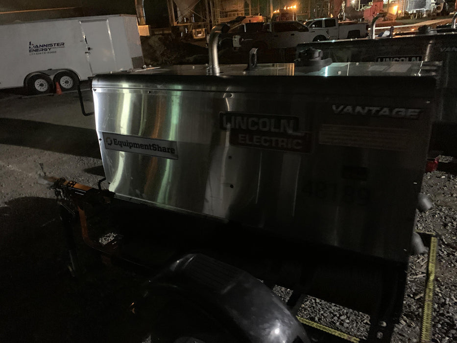 2019 Lincoln Electric Vantage 322 Ready-Pak 3, Two Wheel Trailer, Fender and Light Kit, Cable Rack