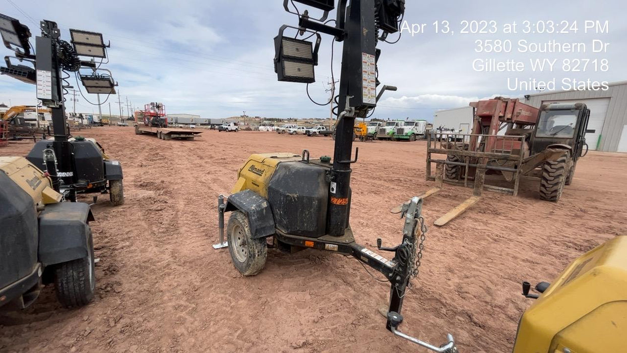 2022 Allmand NLV3GR (4) LED Light Fixture 350W, 23' Vertical Mast, 3kW Prime, Towable, ES Decals, T3