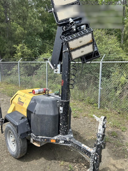 2022 Allmand NLV3GR (4) LED Light Fixture 350W, 23' Vertical Mast, 3kW Prime, Towable, Deep Sea L401, Leveling Jacks, Yanmar T4F 5.8hp