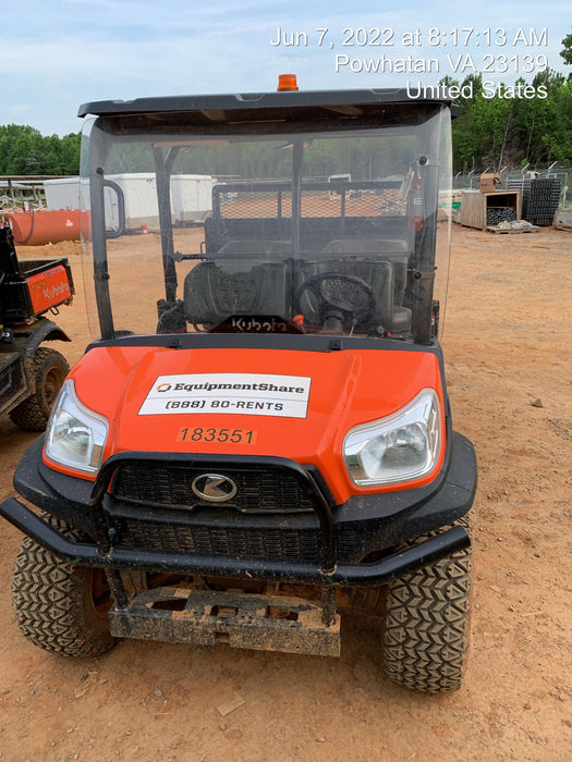 2021 Kubota RTV-X1140W-H Plastic Canopy, Windshield Acrylic Clear, LED Strobe Light, Wire Harness Kit, Back up Alarm