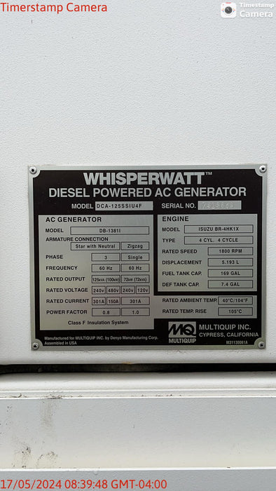 2022 MULTIQUIP DCA125