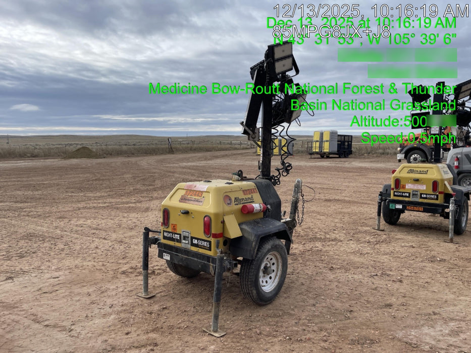 2021 Allmand NLV3GR (4) LED Light Fixture 350W, 23' Vertical Mast, 3kW Prime, Towable, Deep Sea L401, Leveling Jacks, Yanmar T4F 5.8hp