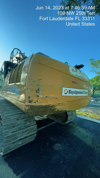 2016 Case CX350D CAB A/C, 13'-3" ARM, STEEL TRACKS, THUMB