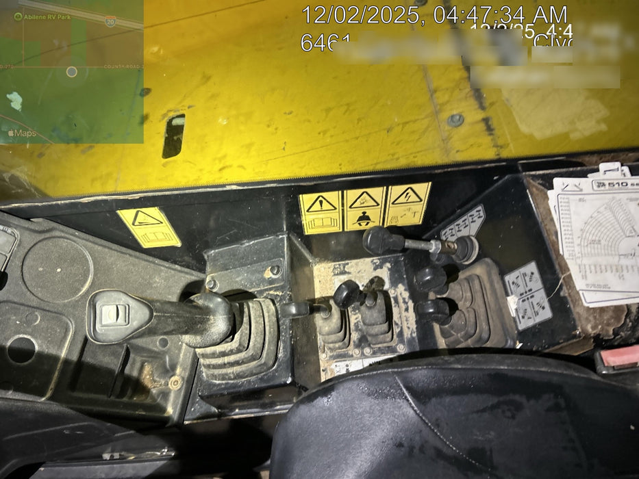 2019 JCB 510-56 Open ROPS, 74 HP, Solid Tires, Worklights, Beacon, Aux Hydraulics, Lifting Eye 66" Carriage/60" Forks