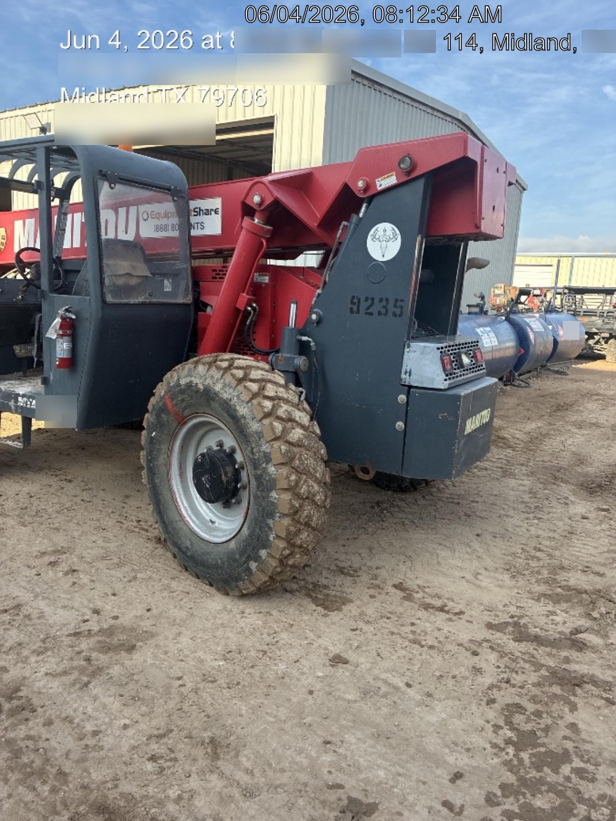 2018 Manitou 12042 Manitou MTA 12042 w/Open ROPS, Work Lights/Strobe, Aux Hyd, Solid Tires, Lift Hook, 66" Carriage, 72" Forks, Outriggers