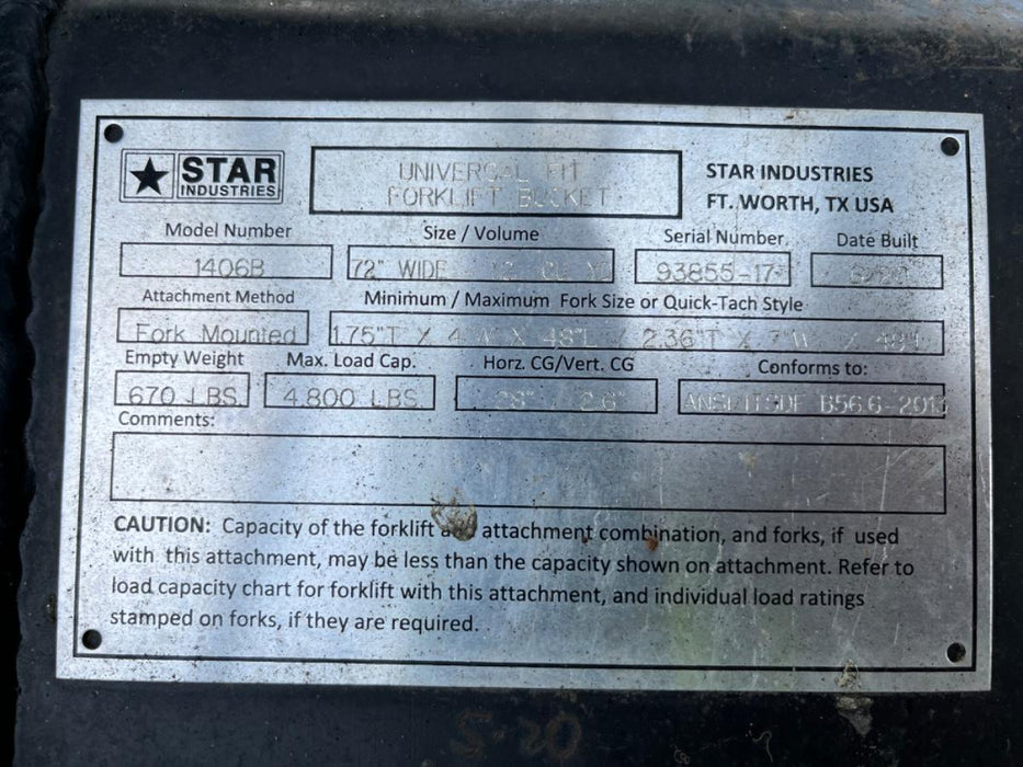 2020 STAR INDUSTRIES 1406B