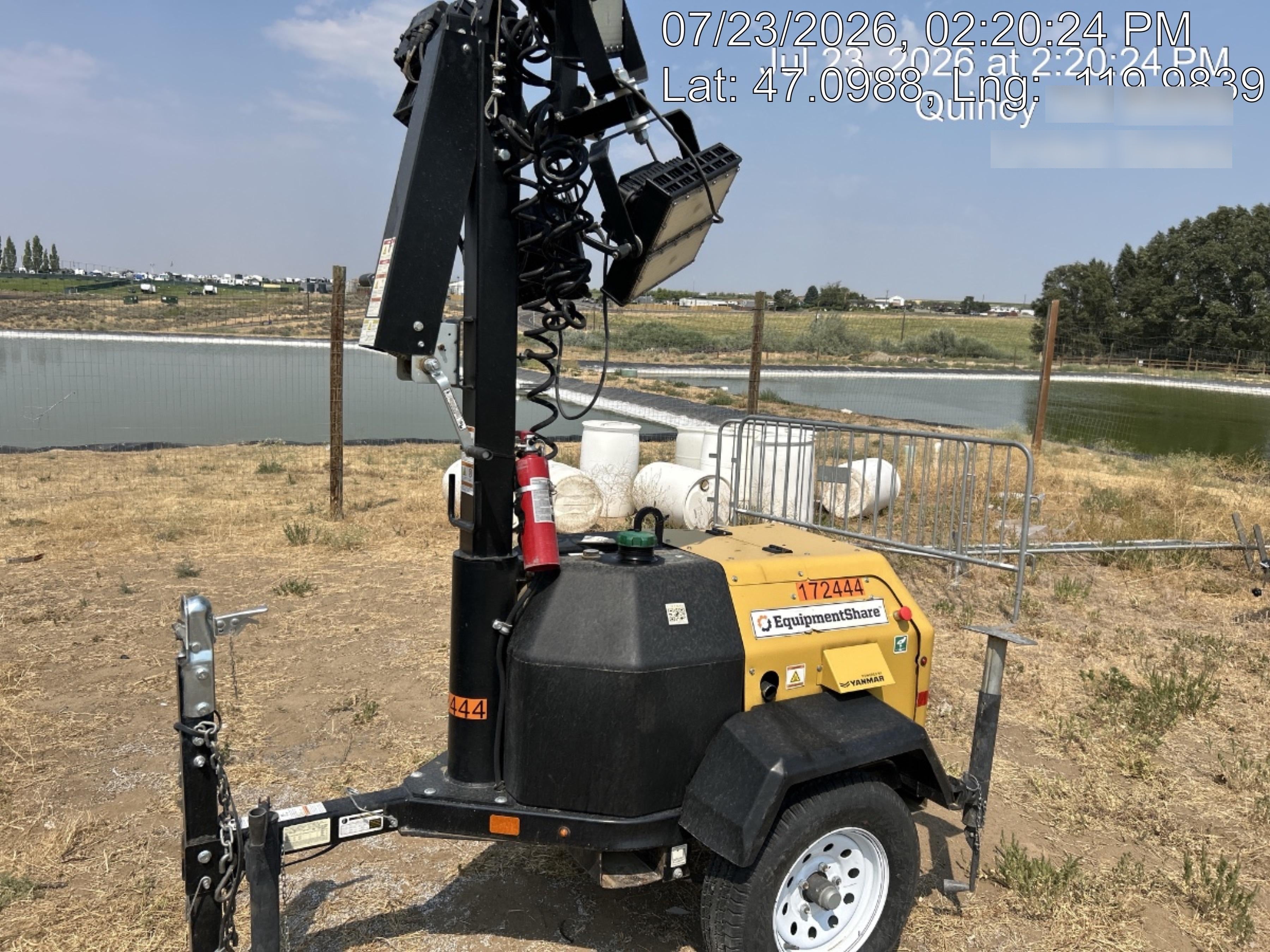 2021 Allmand NLV3GR (4) LED Light Fixture 350W, 23' Vertical Mast, 3kW Prime, Towable, Deep Sea L401, Leveling Jacks, Yanmar T4F 5.8hp