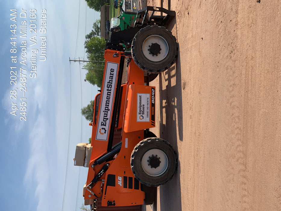 2020 Skytrak 8042 Cab/Heat/Air, Solid Tires, Work Lights, Beacon, Aux Hydraulics, Back up Alarm, Lifting Eye, ES Decals