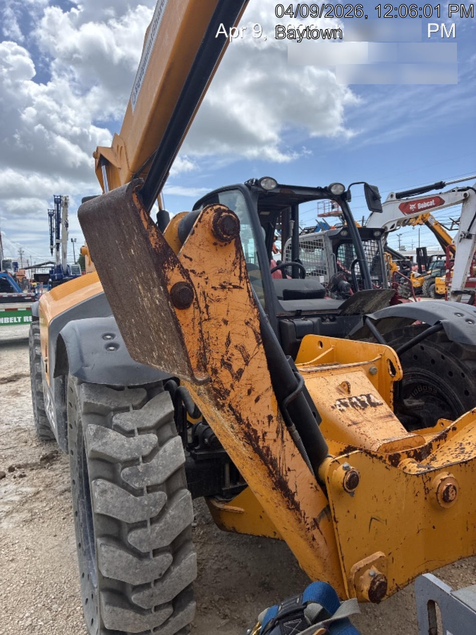 2019 JCB 510-56 Open ROPS, 74 HP, Solid Tires, Worklights, Beacon, Aux Hydraulics, Lifting Eye w/66" Carriage/60" Forks