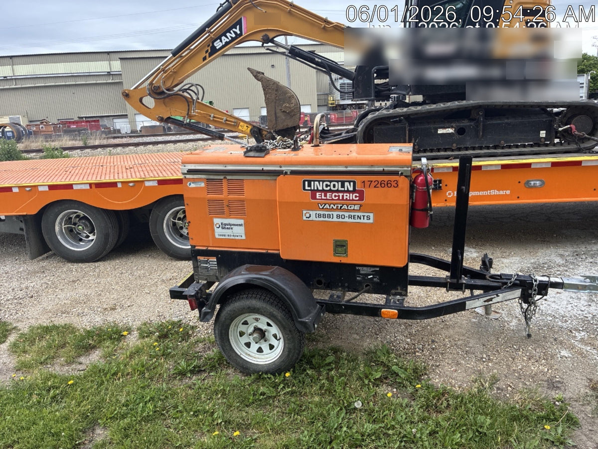 2021 Lincoln Electric Vantage 322 Vantage 322 Ready Pak 3 w/ Decals, ORANGE (includes trailer, cable rack, fender light kit) NO Telematics