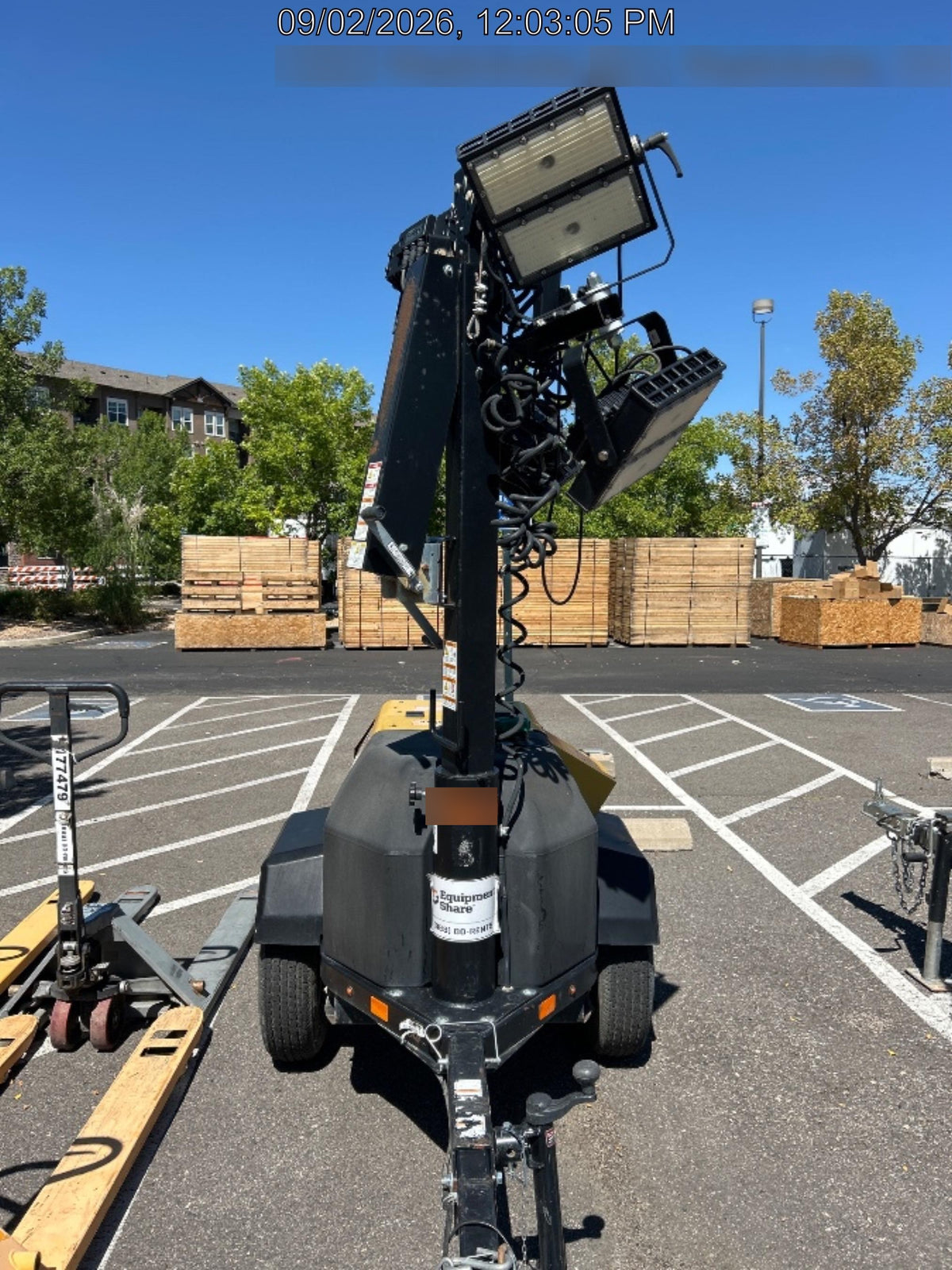 2022 Allmand NLV3GR (4) LED Light Fixture 350W, 23' Vertical Mast, 3kW Prime, Towable, Deep Sea L401, Leveling Jacks, Yanmar T4F 5.8hp