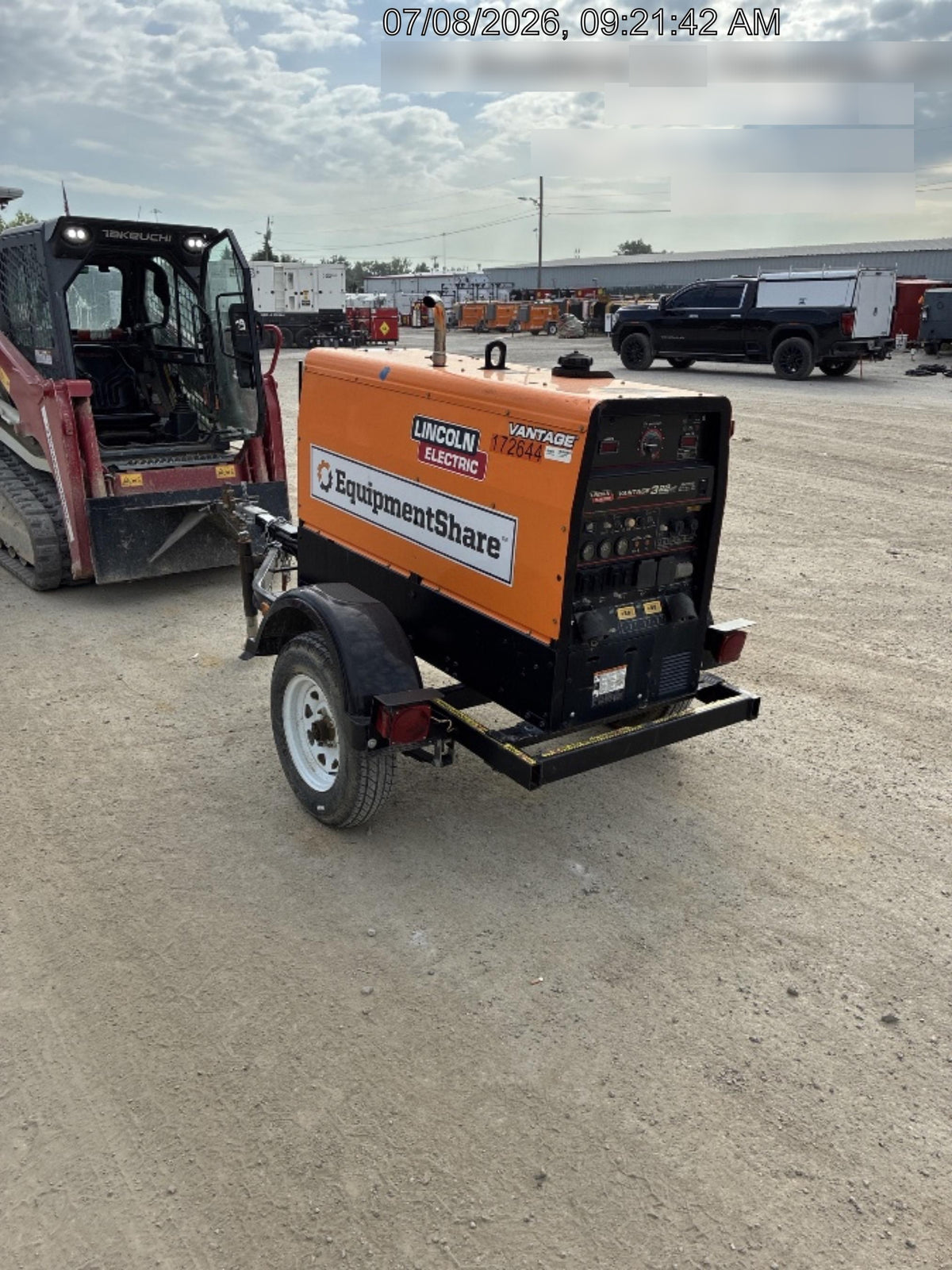 2021 Lincoln Electric Vantage 322 Vantage 322 Ready Pak 3 w/ Decals, ORANGE (includes trailer, cable rack, fender light kit) NO Telematics