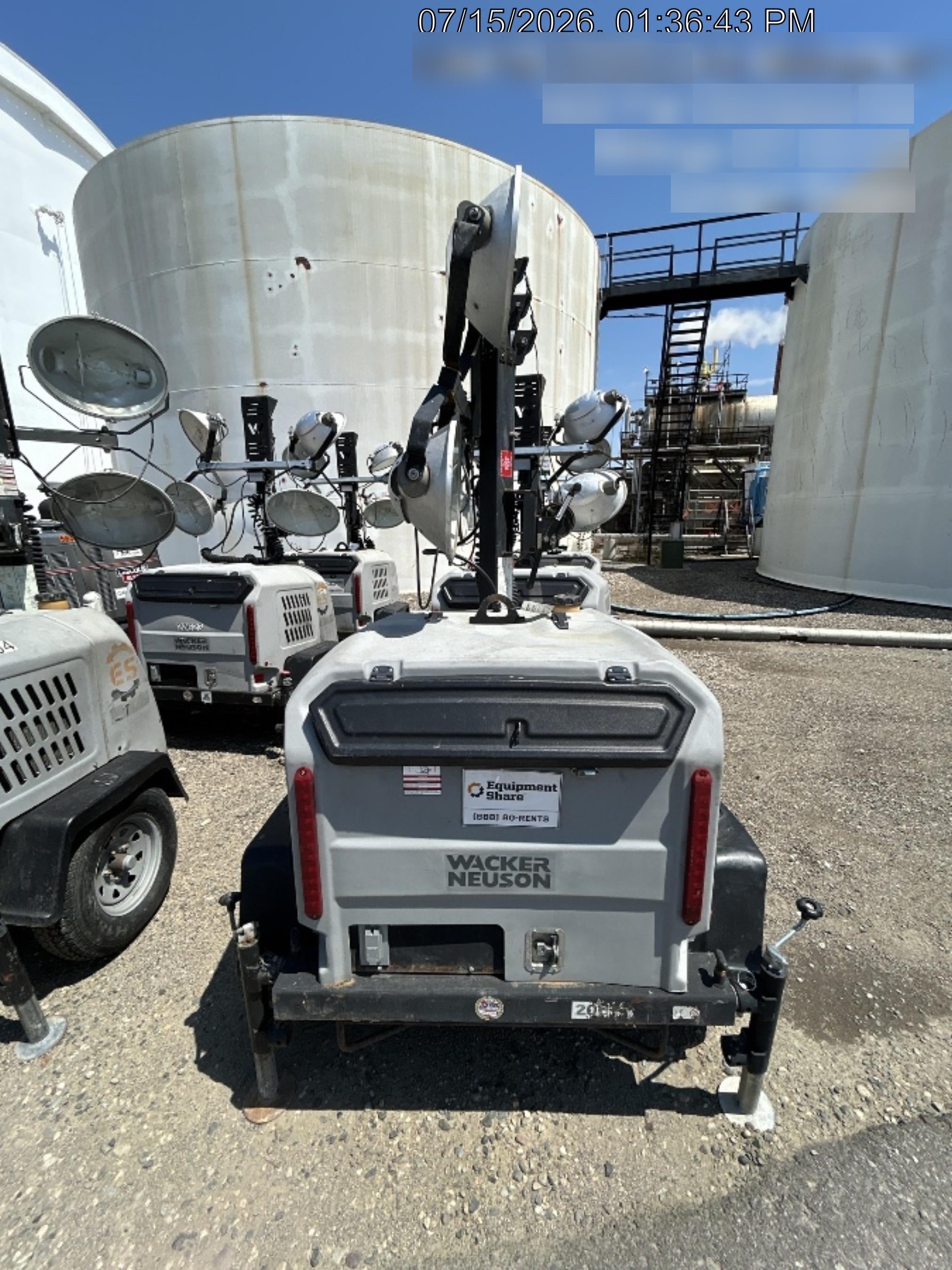2018 Wacker Neuson LTV6L-MH Wacker Neuson LTV6L Mobile Light Tower w/Fuel Level Sensor Installed