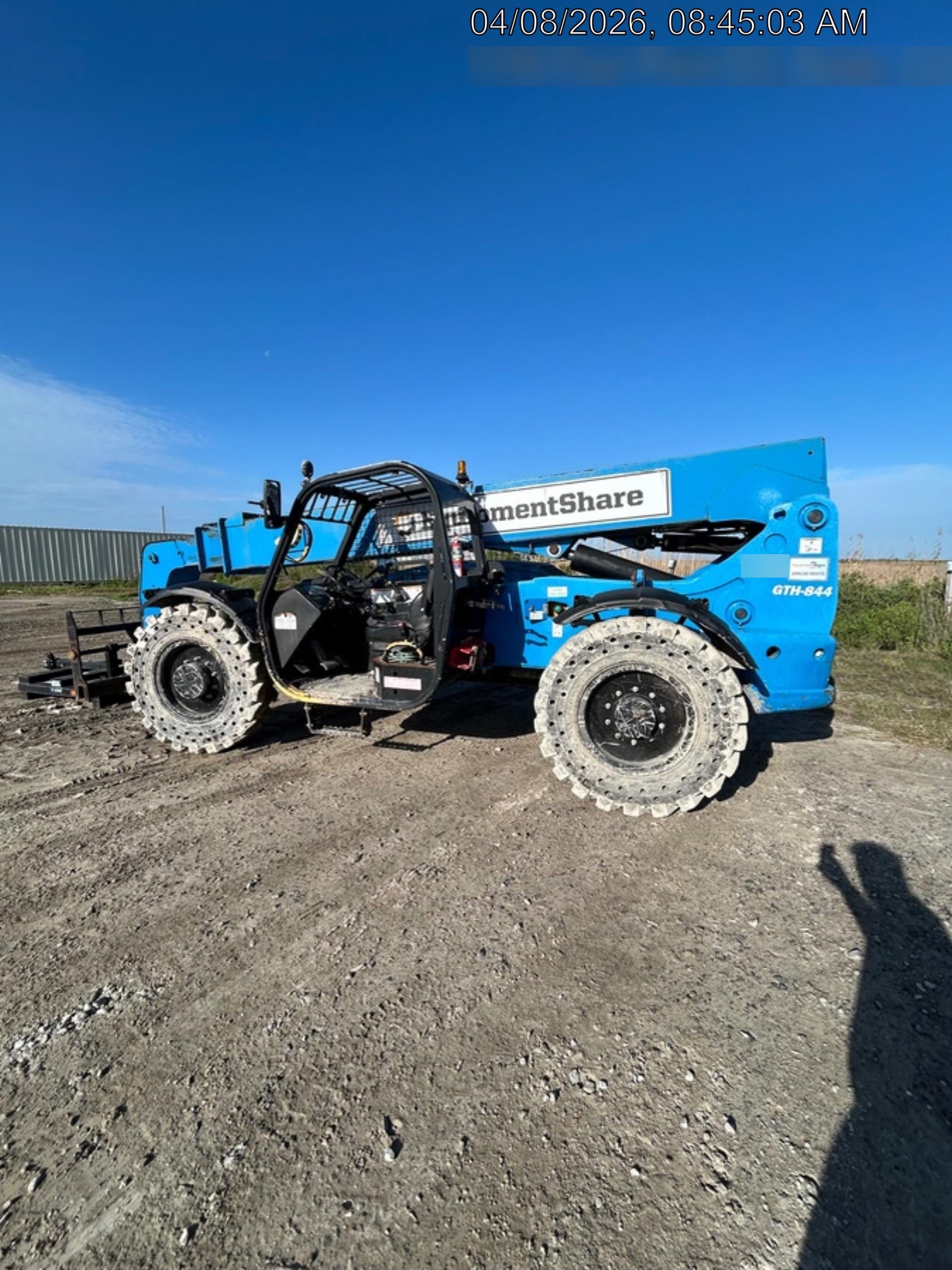 2019 Genie GTH-844 Canopy, Solid RT Tires, LED Work Lights, Beacon 60" QA Carriage, 48" Forks