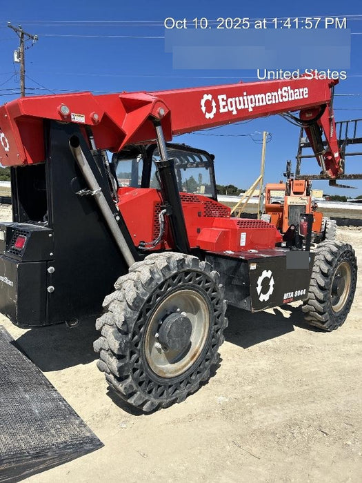 2019 Manitou MTA8044 74hp T4F, Cab/Heat/Air, Cab and Boom LED work lights, Auxiliary Hydraulics, Solid Tires, Amber strobe, Lift Hook 66" Carriage, 60" Forks
