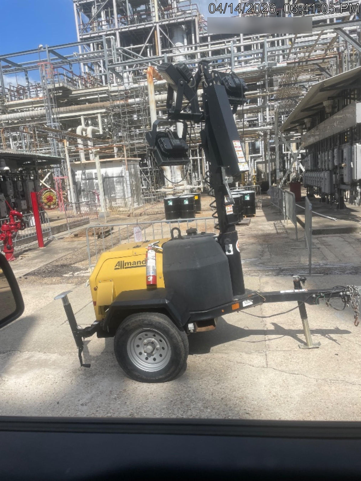 2022 Allmand NLV3GR (4) LED Light Fixture 350W, 23' Vertical Mast, 3kW Prime, Towable, Deep Sea L401, Leveling Jacks, Yanmar T4F 5.8hp