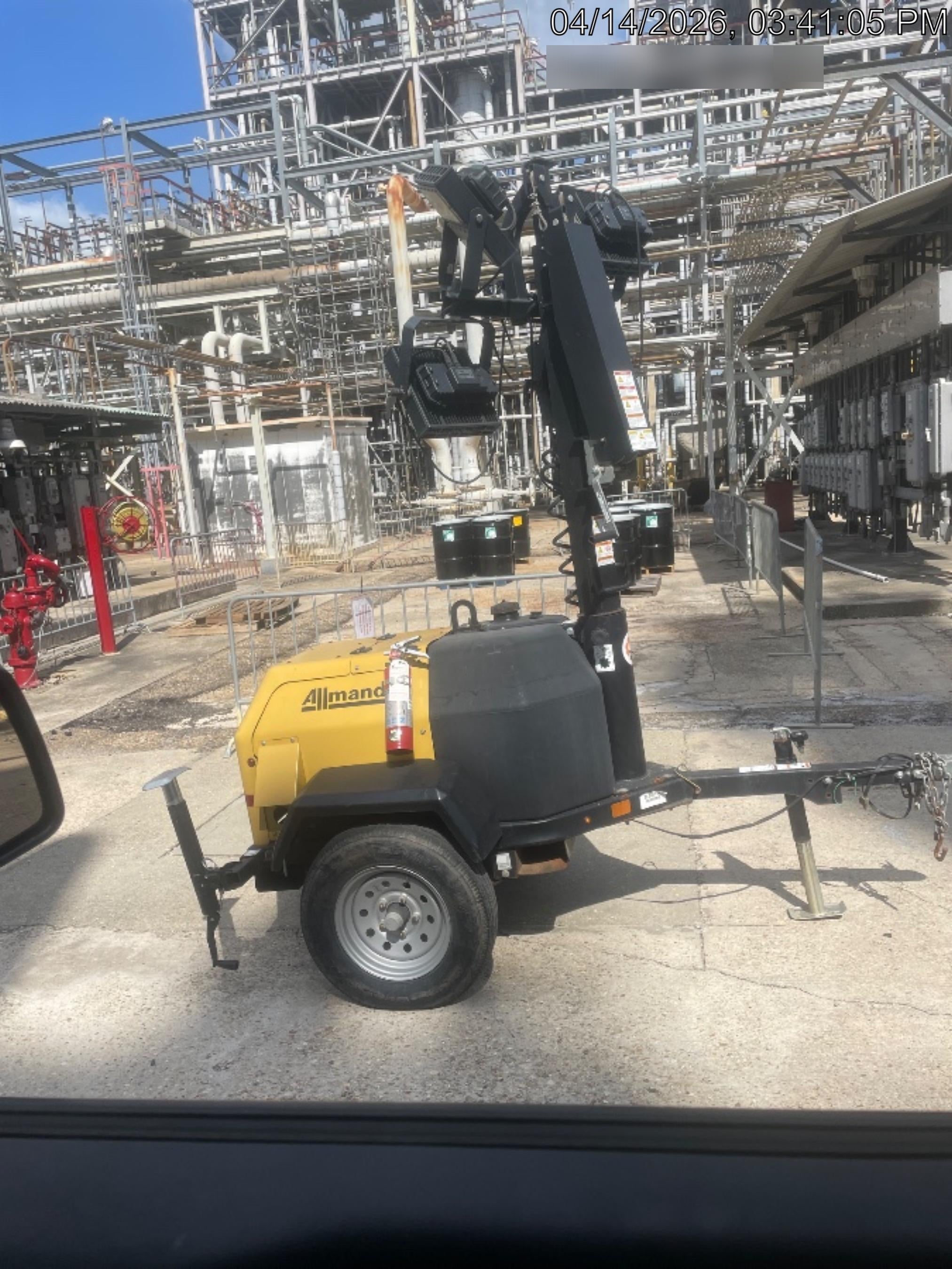 2022 Allmand NLV3GR (4) LED Light Fixture 350W, 23' Vertical Mast, 3kW Prime, Towable, Deep Sea L401, Leveling Jacks, Yanmar T4F 5.8hp