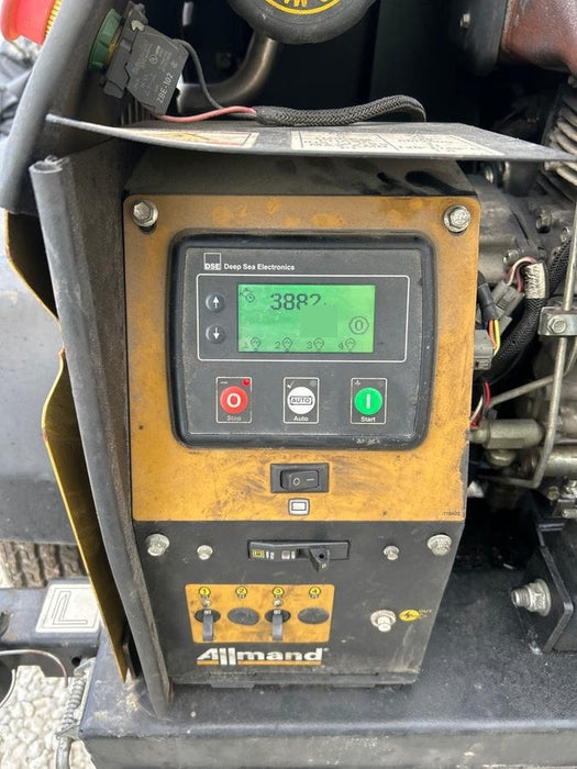 2022 Allmand NLV3GR (4) LED Light Fixture 350W, 23' Vertical Mast, 3kW Prime, Towable, Deep Sea L401, Leveling Jacks, Yanmar T4F 5.8hp