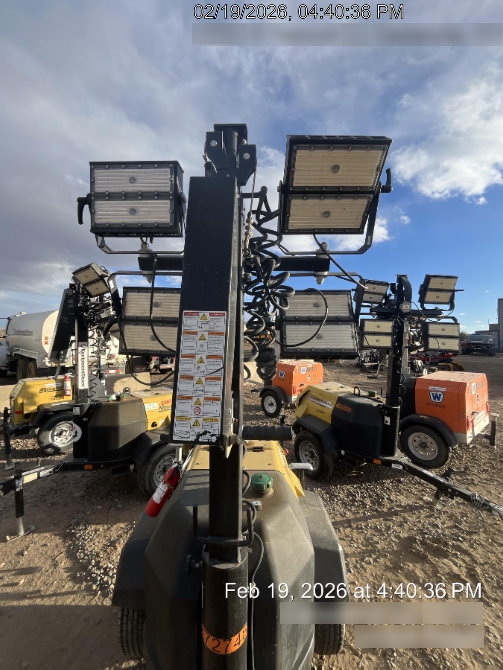 2022 Allmand NLV3GR (4) LED Light Fixture 350W, 23' Vertical Mast, 3kW Prime, Towable, ES Decals, T3