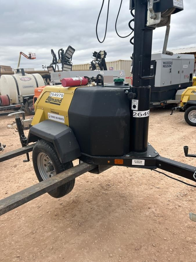 2022 Allmand NLV3GR (4) LED Light Fixture 350W, 23' Vertical Mast, 3kW Prime, Towable, ES Decals, T3