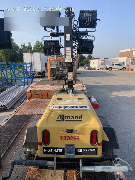 2021 Allmand NLV3GR (4) LED Light Fixture 350W, 23' Vertical Mast, 3kW Prime, Towable, Deep Sea L401, Leveling Jacks, Yanmar T4F 5.8hp