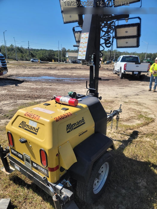 2022 Allmand NLV3GR (4) LED Light Fixture 350W, 23' Vertical Mast, 3kW Prime, Towable