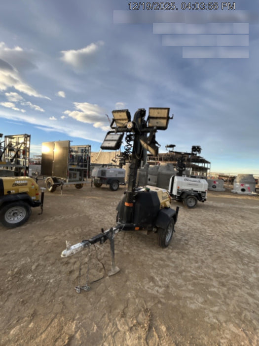 2022 Allmand NLV3GR (4) LED Light Fixture 350W, 23' Vertical Mast, 3kW Prime, Towable, ES Decals, T3