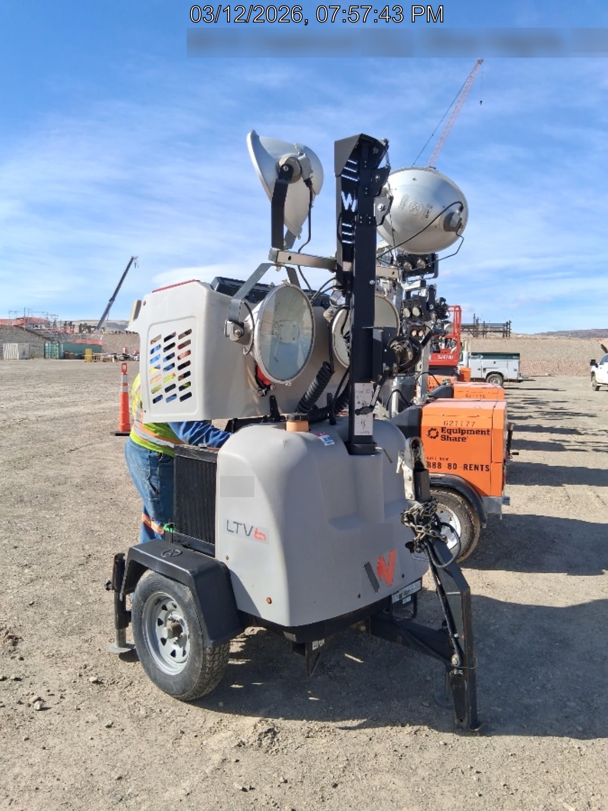2018 Wacker Neuson LTV6L-MH Wacker Neuson LTV6L Mobile Light Tower w/Fuel Level Sensor Installed