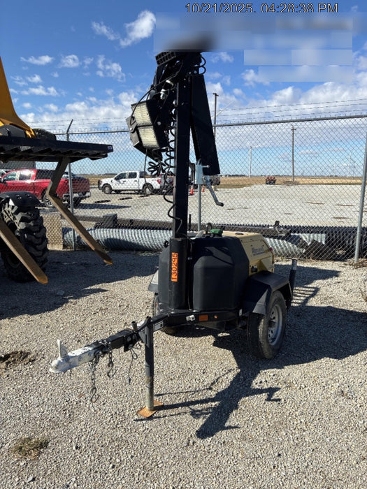 2021 Allmand NLV3GR (4) LED Light Fixture 350W, 23' Vertical Mast, 3kW Prime, Towable, Deep Sea L401, Leveling Jacks, Yanmar T4F 5.8hp