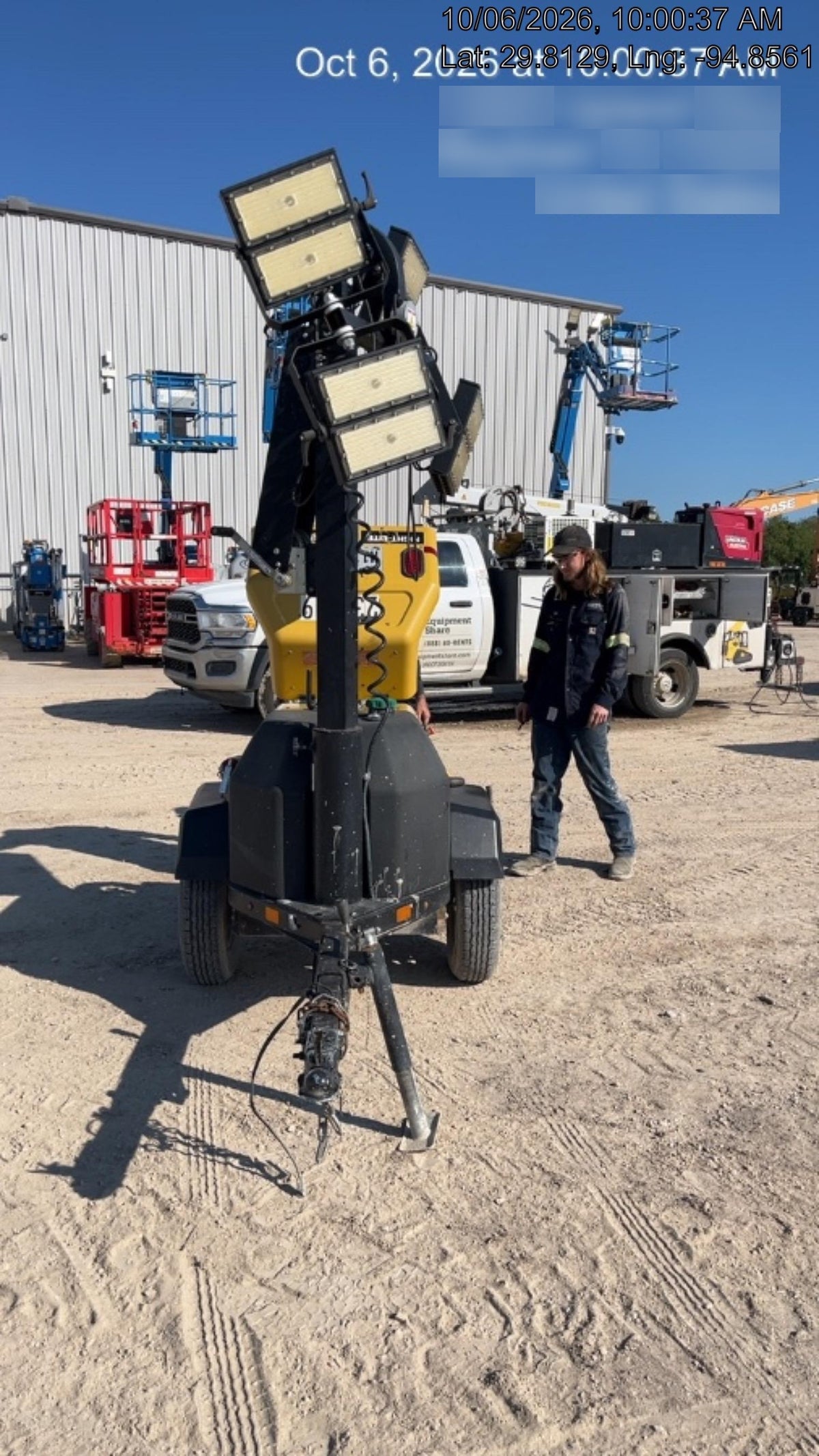 2022 Allmand NLV3GR (4) LED Light Fixture 350W, 23' Vertical Mast, 3kW Prime, Towable, Deep Sea L401, Leveling Jacks, Yanmar T4F 5.8hp