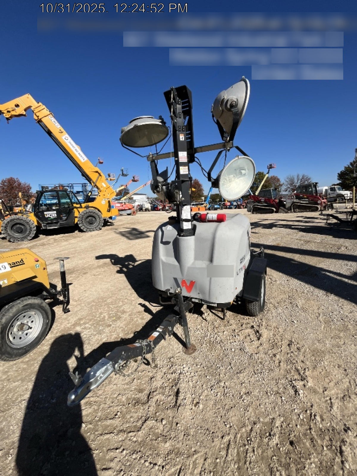 2019 Wacker Neuson LTV6L-MH Wacker Neuson LTV6L Mobile Light Tower w/Fuel Level Sensor Installed