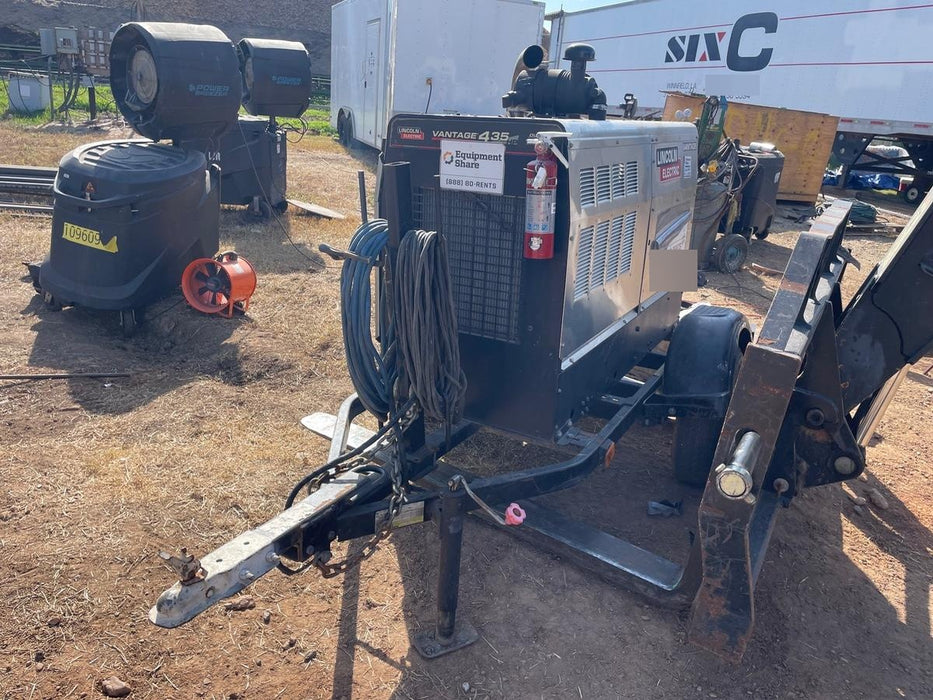 2018 Lincoln Electric Vantage 435 Lincoln Vantage 435 Welder Ready-Pak 3 w/Trailer, Fender/Light Kit, and Cable Rack