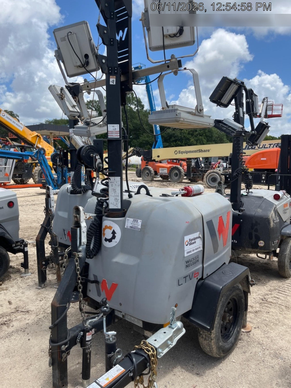 2019 Wacker Neuson LTV6K-LED LTV6K Light Tower, LED 300W, Telematics EQ SH Kubota