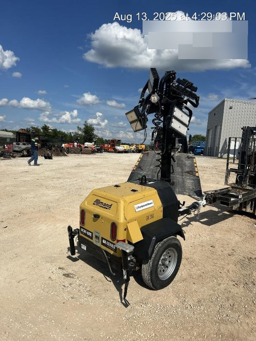 2022 Allmand NLV3GR (4) LED Light Fixture 350W, 23' Vertical Mast, 3kW Prime, Towable, Deep Sea L401, Leveling Jacks, Yanmar T4F 5.8hp