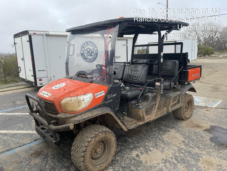 2022 Kubota RTV-X1140W-H Plastic Canopy, Windshield Acrylic Clear, LED Strobe Light, Wire Harness Kit, Back up Alarm